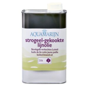 Aquamarijn strogeel-gekookte lijnolie - 0,5L